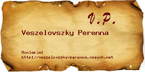 Veszelovszky Perenna névjegykártya